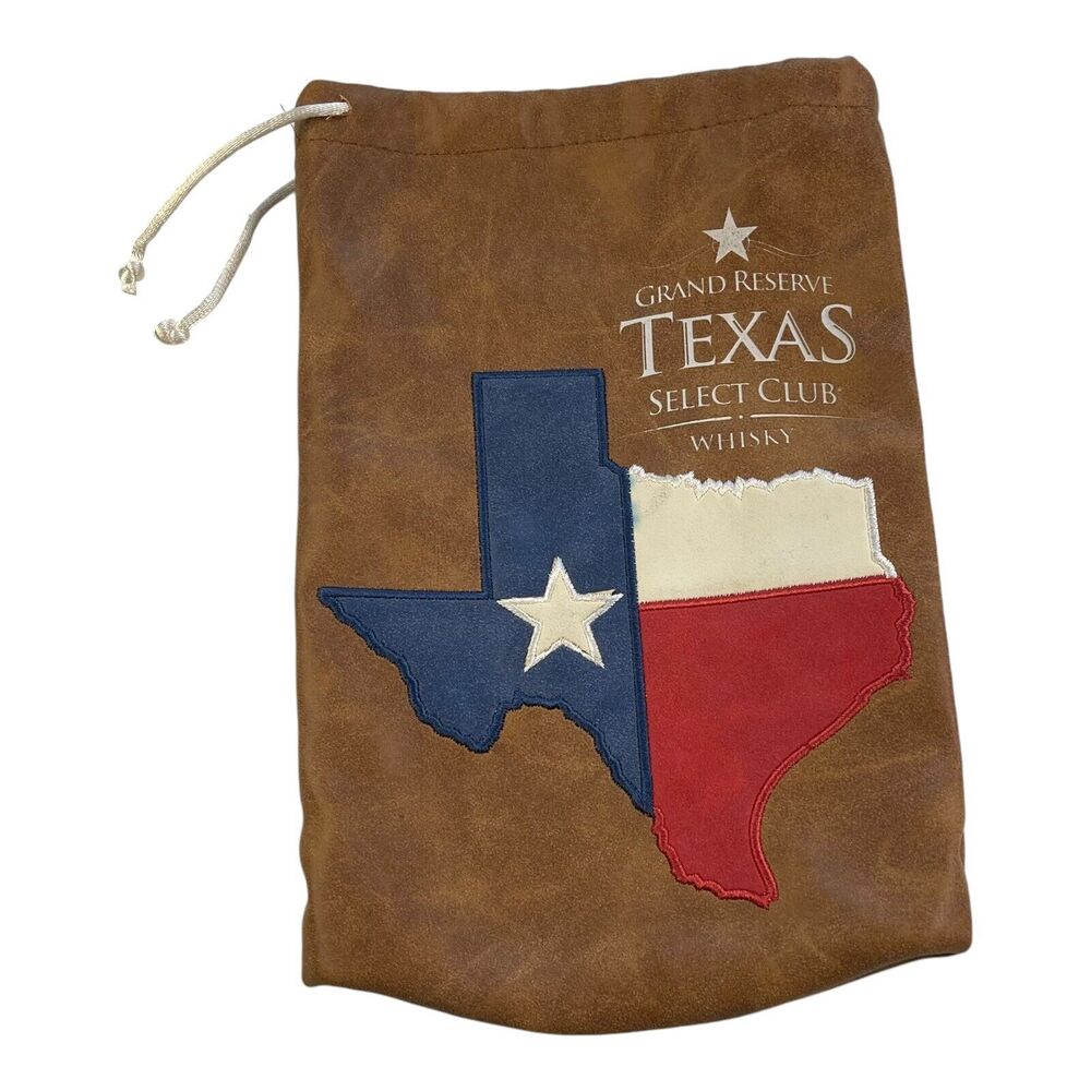 Grand Reserve Texas Select Club Whiskey Faux Leather Drawstring Bag 1.75L